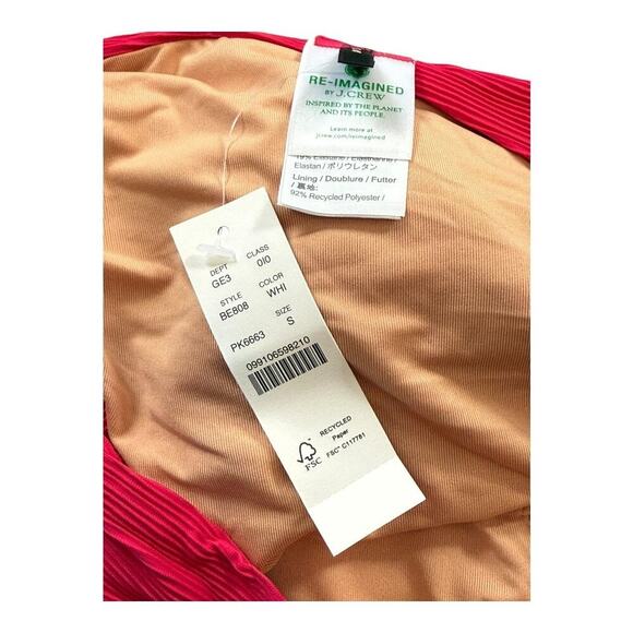 NEW J. Crew Women’s Small Red Ribbed High-Rise Cheeky Bikini Bottom NWT‎ - Picture 4 of 6